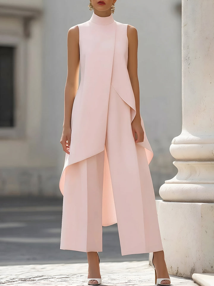 Bernadette – Sleeveless High-Neck Wide-Leg Set