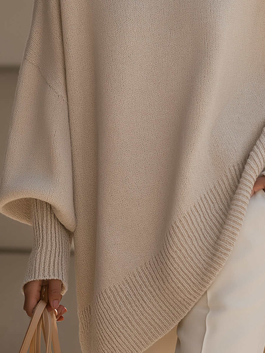 Jacqueline – Oversized Draped Knit Jumper