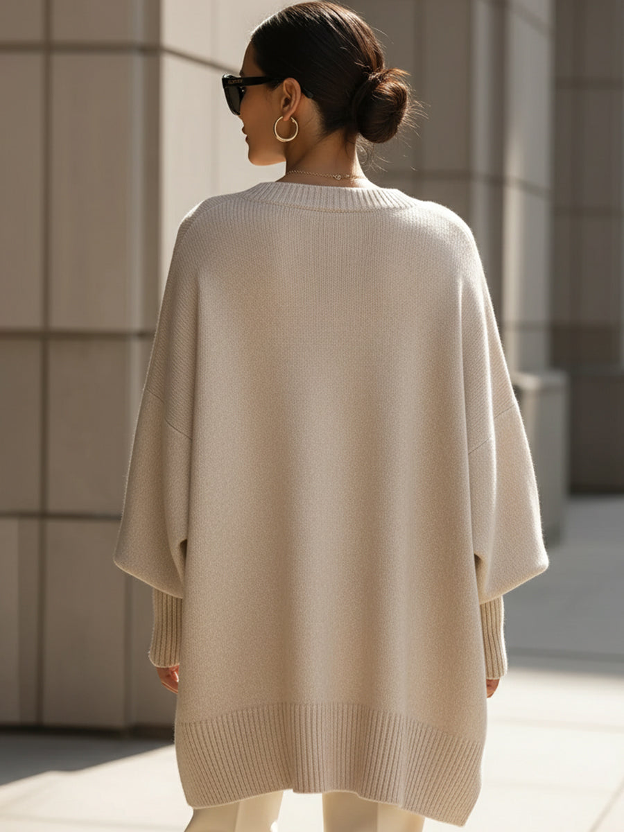Jacqueline – Oversized Draped Knit Jumper