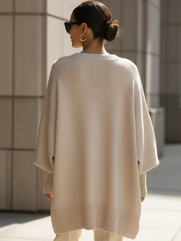 Jacqueline – Oversized Draped Knit Jumper