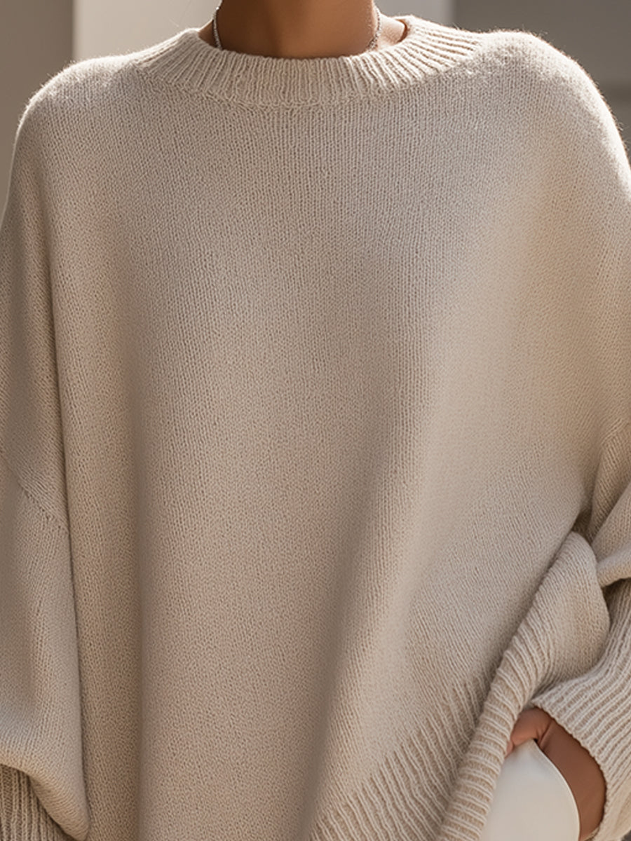 Jacqueline – Oversized Draped Knit Jumper