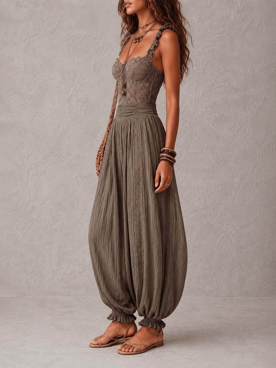 Wendy – Boho Lace Harem Jumpsuit