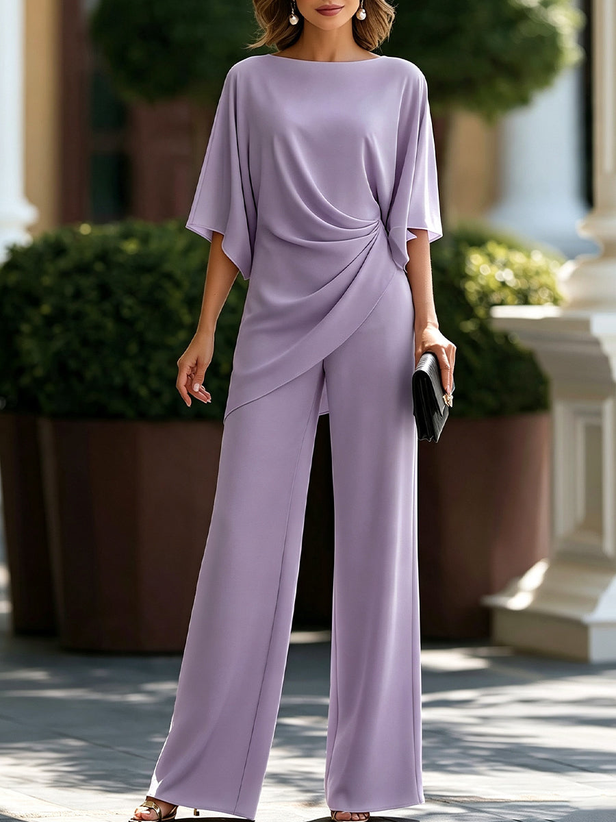 Joy – Draped Waist Wide Leg Jumpsuit