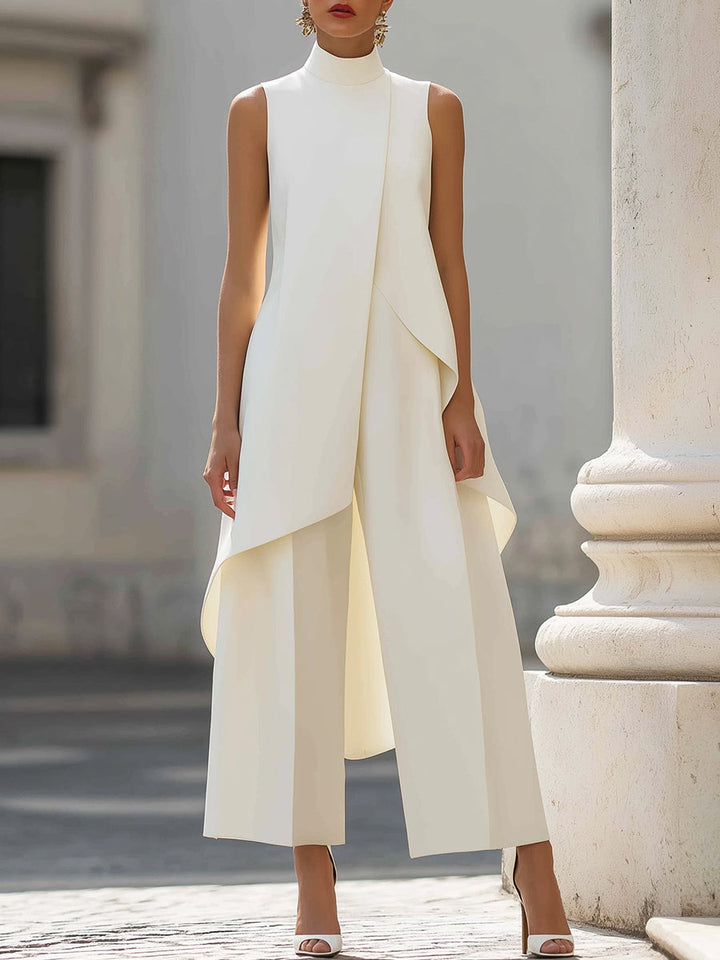 Bernadette – Sleeveless High-Neck Wide-Leg Set
