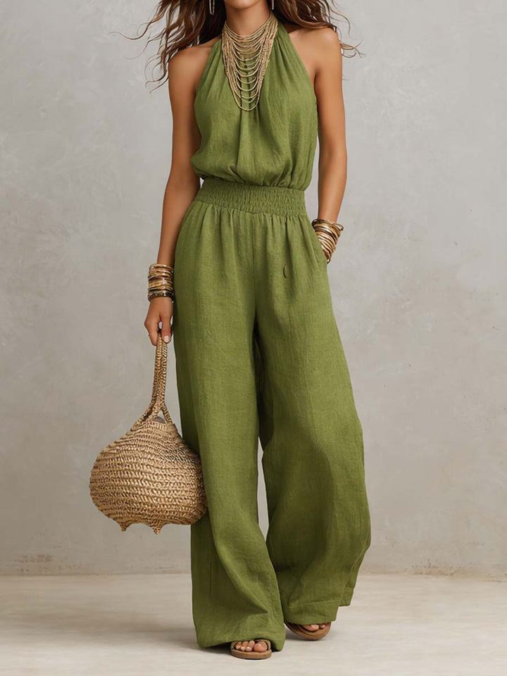 Bernadette – Halter Neck Wide-Leg Jumpsuit