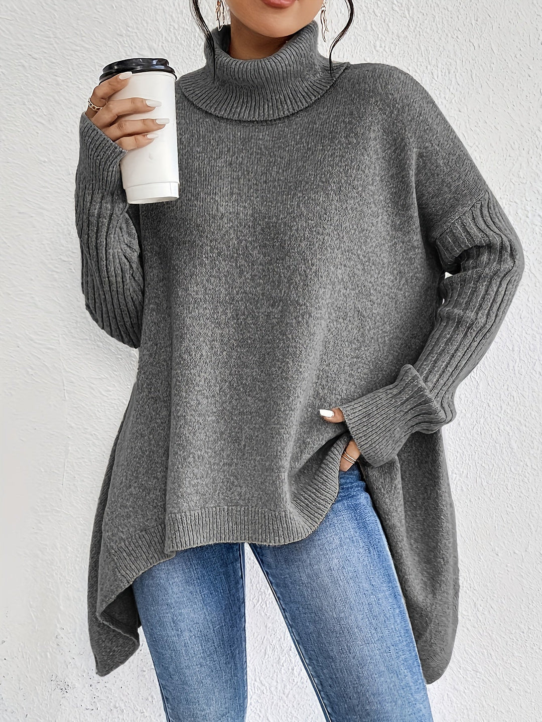 Karen – Oversized Turtleneck Knit Jumper