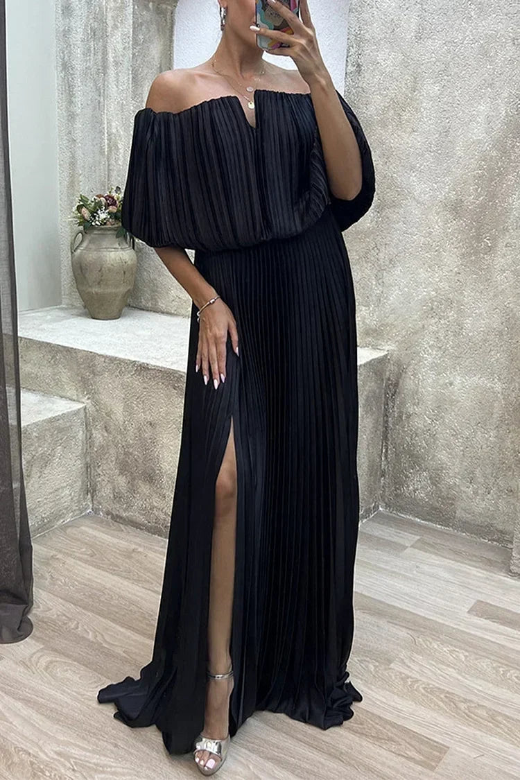 Ximena | Elegant Pleated Maxi Dress