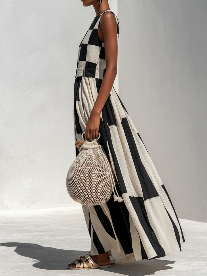 Annette – Sleeveless Contrast Maxi Set