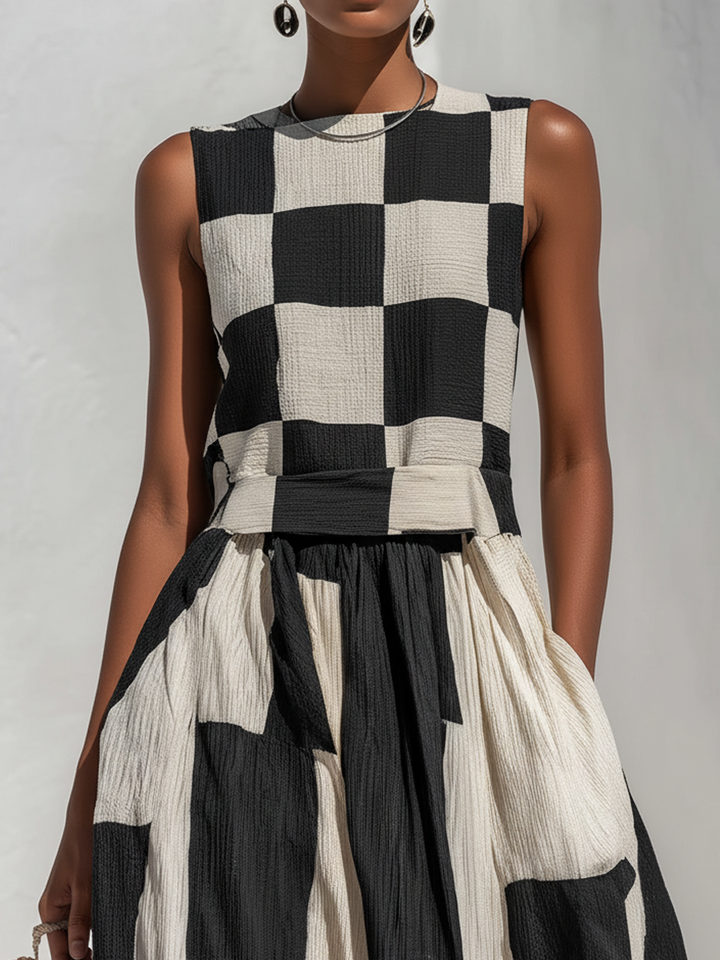 Annette – Sleeveless Contrast Maxi Set