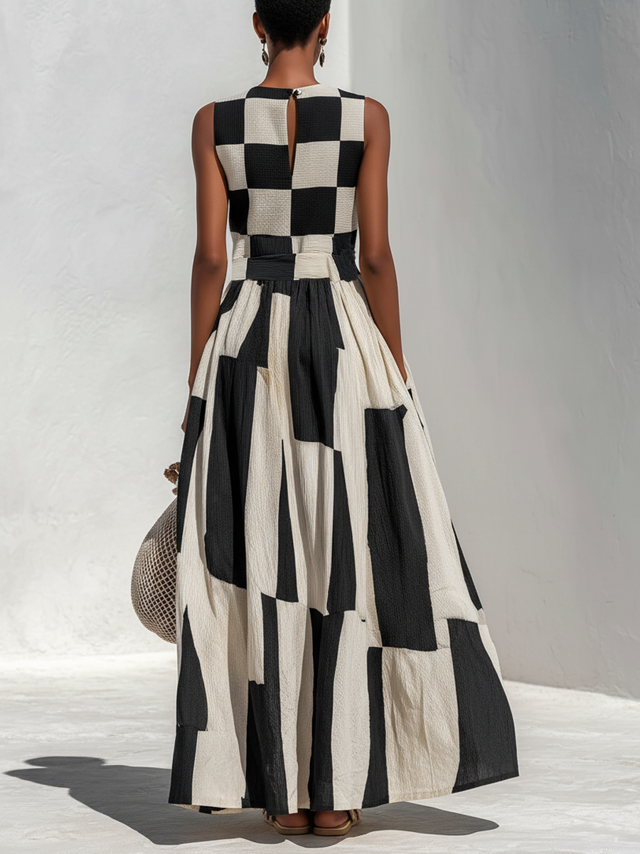 Annette – Sleeveless Contrast Maxi Set