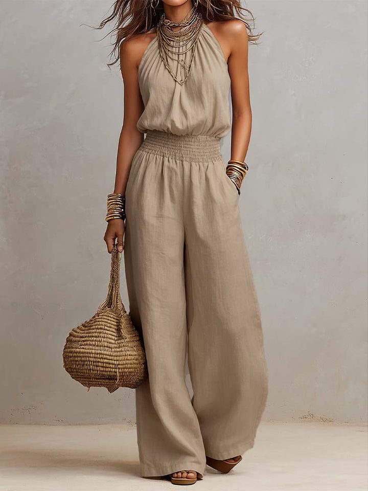 Bernadette – Halter Neck Wide-Leg Jumpsuit