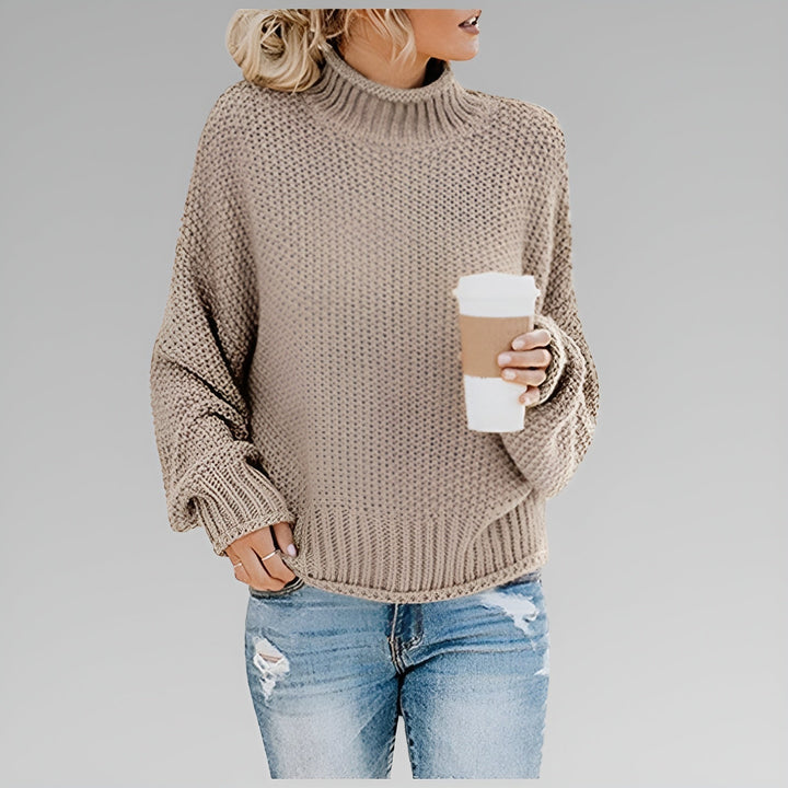 Wanda – Relaxed Mock Neck Knit Jumper