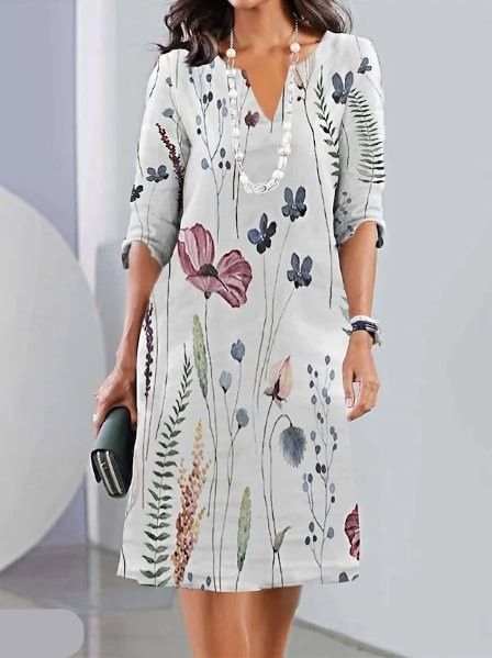 Janette – Floral Print Midi Dress