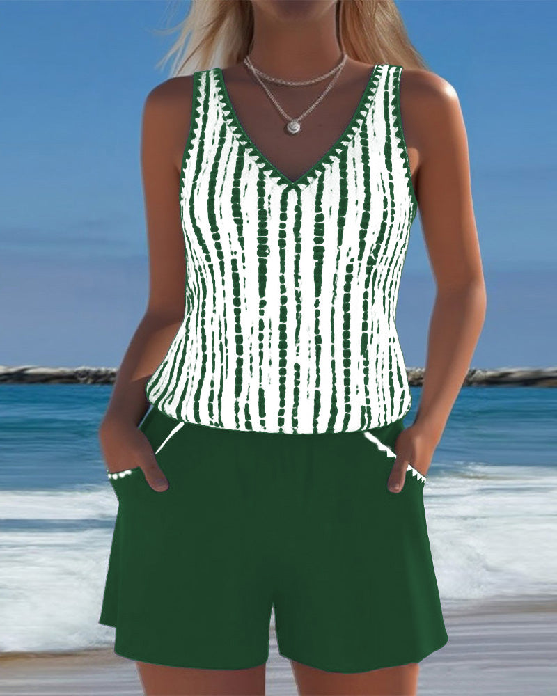 Deborah – Printed Tank Top and Shorts Set