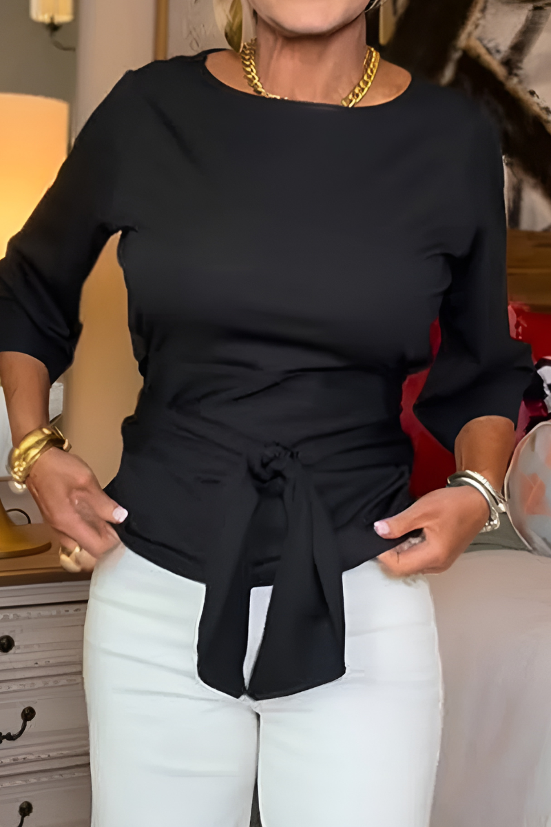 Joanne – Tie Waist Bow Detail Top
