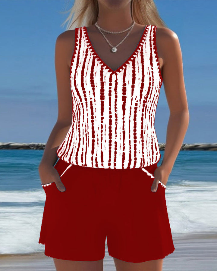 Deborah – Printed Tank Top and Shorts Set