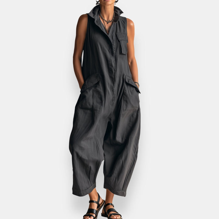 Victoria – Sleeveless Cargo Jumpsuit