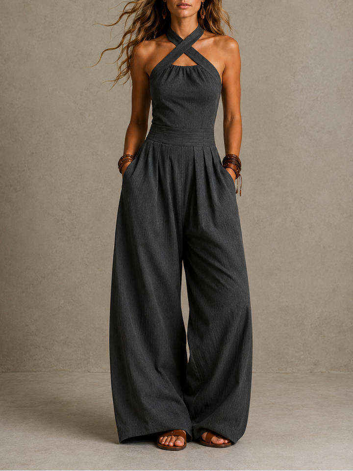 Joan – Wide-Leg Halter Jumpsuit