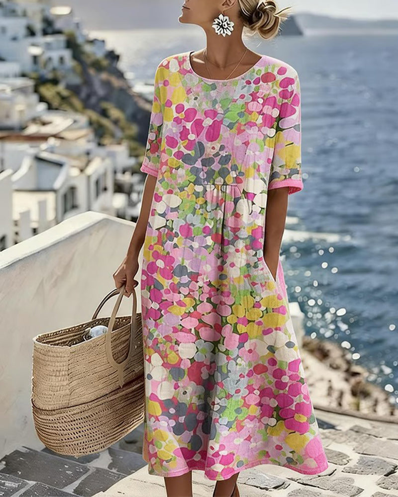 Mary – Floral Print Relaxed Midi Dress