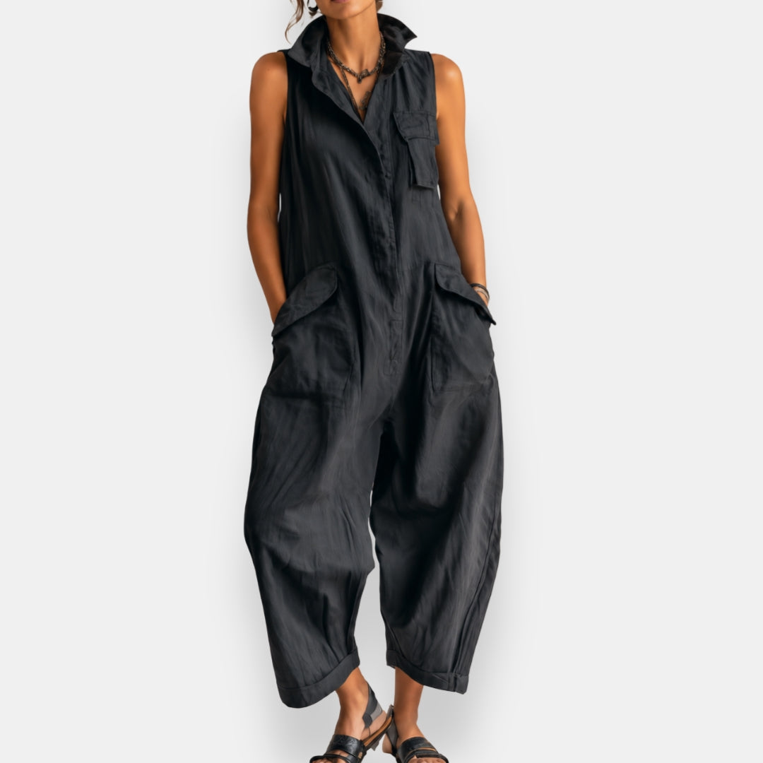 Victoria – Sleeveless Cargo Jumpsuit