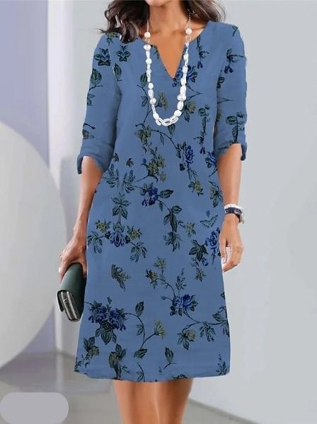 Janette – Floral Print Midi Dress