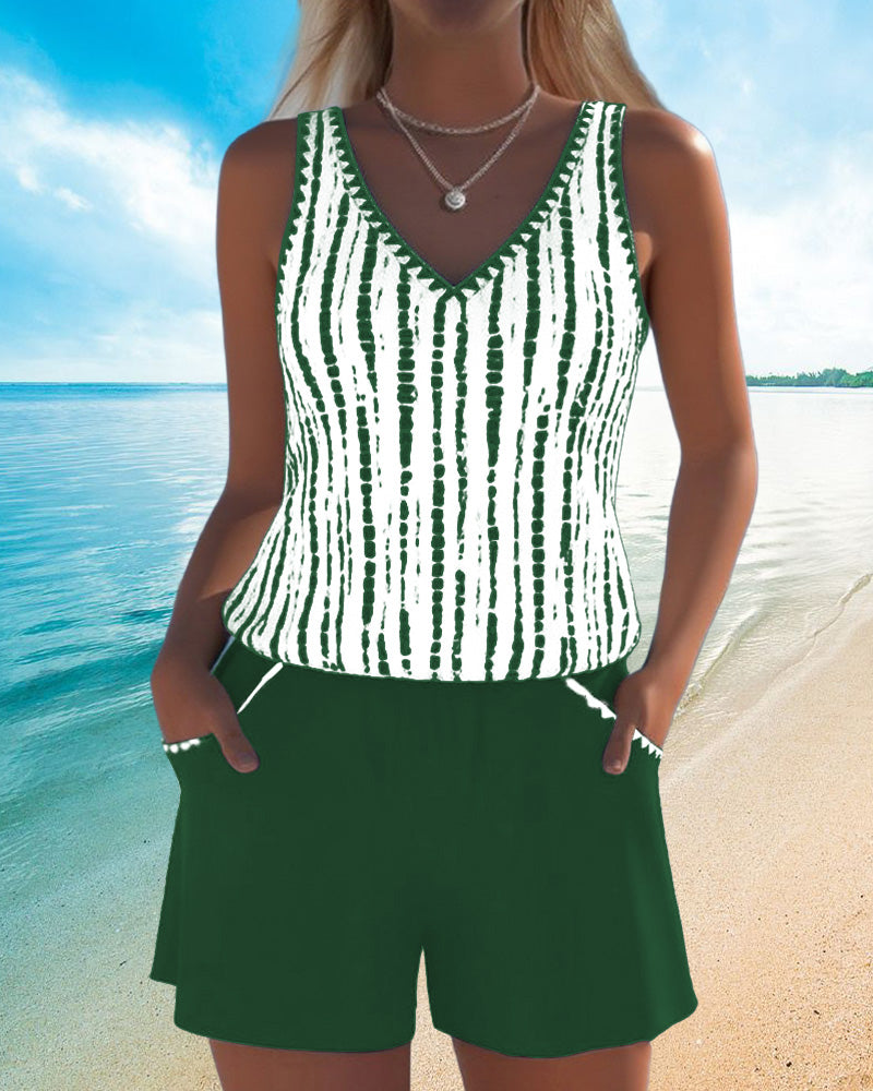 Deborah – Printed Tank Top and Shorts Set
