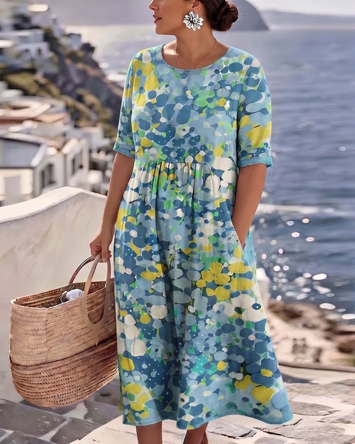 Mary – Floral Print Relaxed Midi Dress
