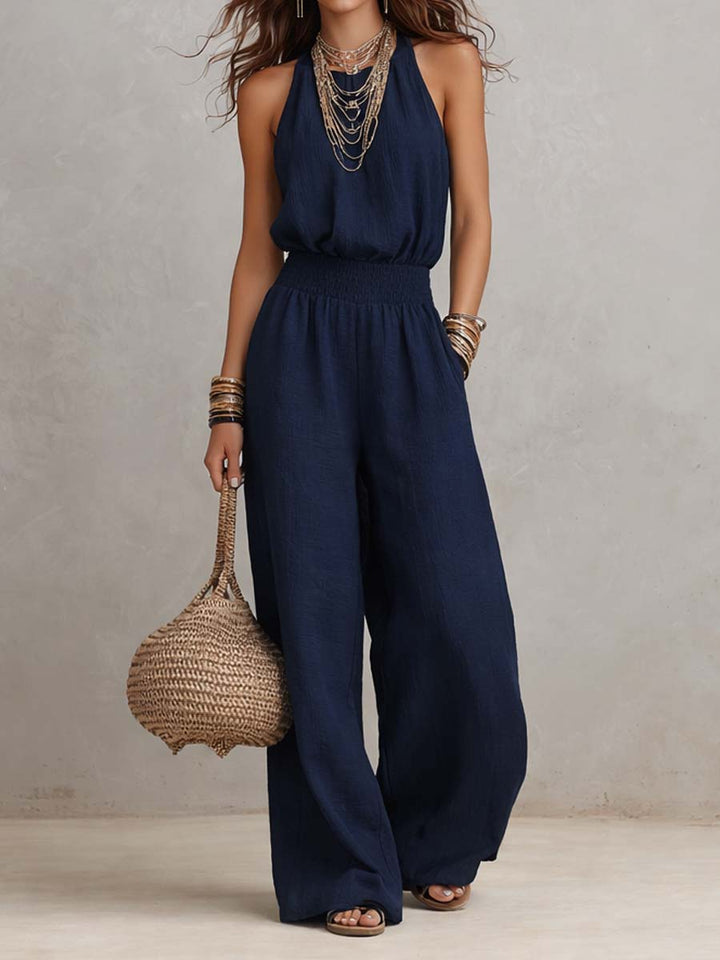 Bernadette – Halter Neck Wide-Leg Jumpsuit
