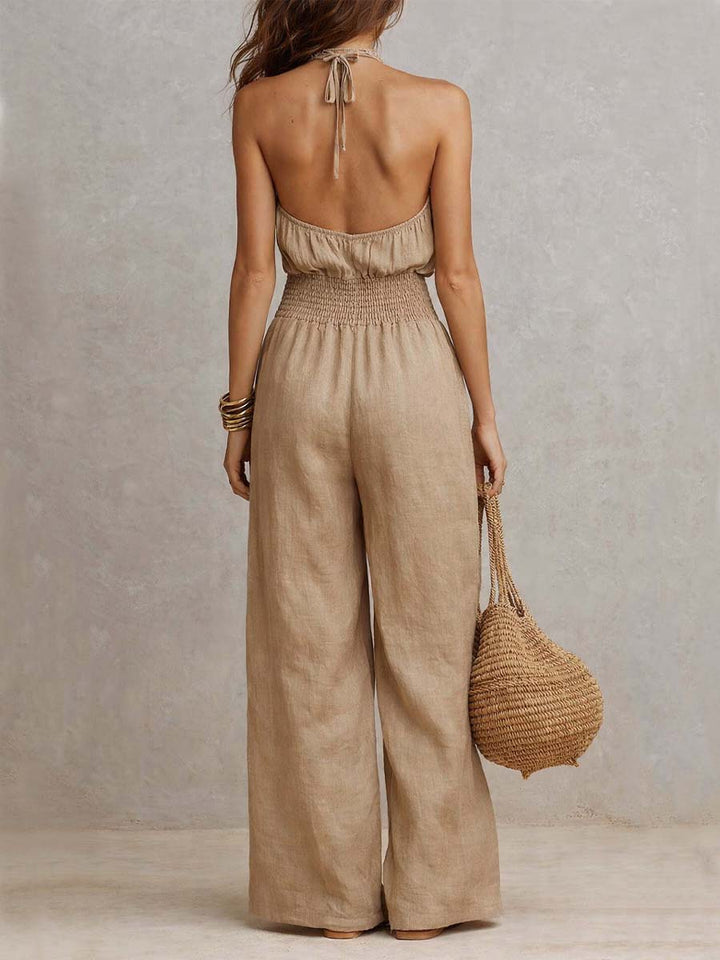 Bernadette – Halter Neck Wide-Leg Jumpsuit