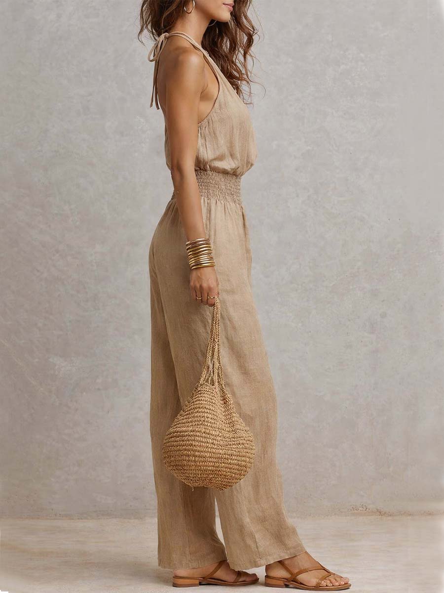 Bernadette – Halter Neck Wide-Leg Jumpsuit