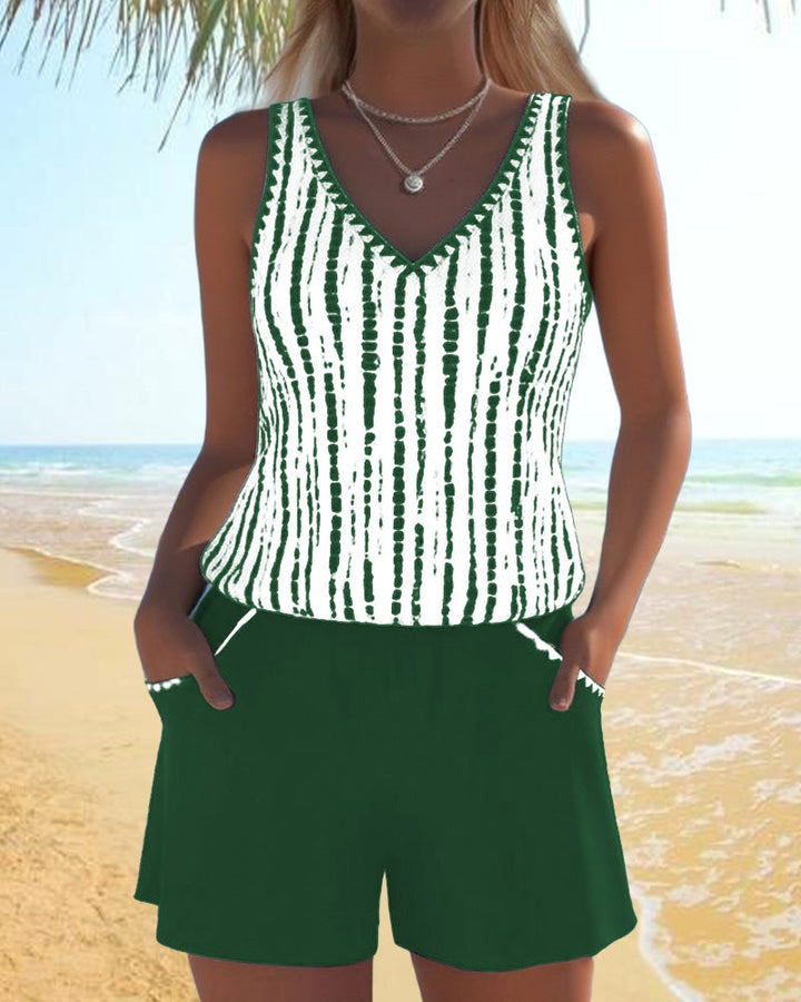 Deborah – Printed Tank Top and Shorts Set