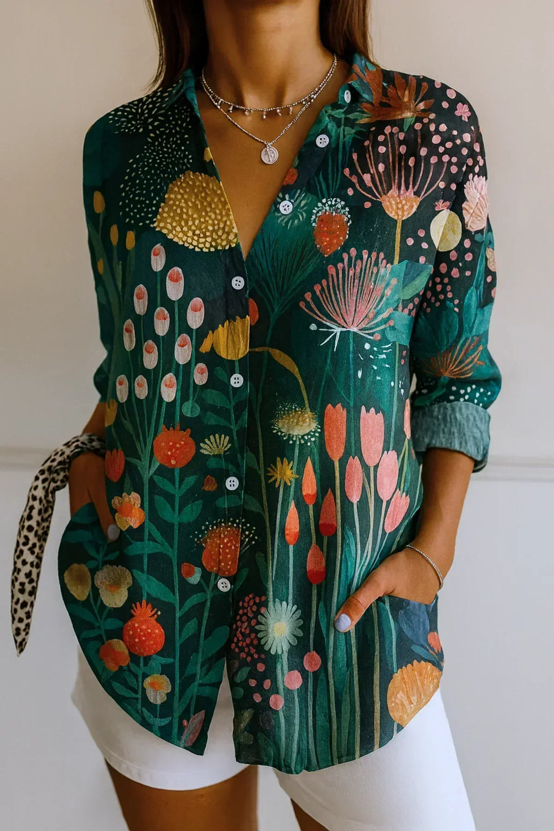Tania – Artistic Floral Print Blouse