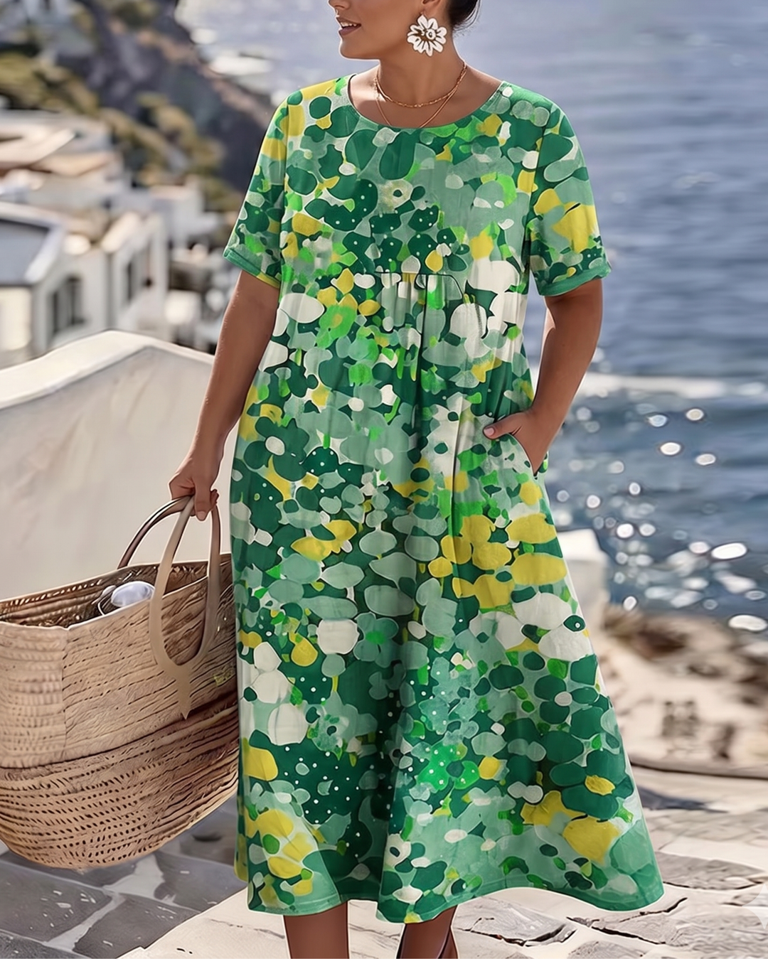 Mary – Floral Print Relaxed Midi Dress