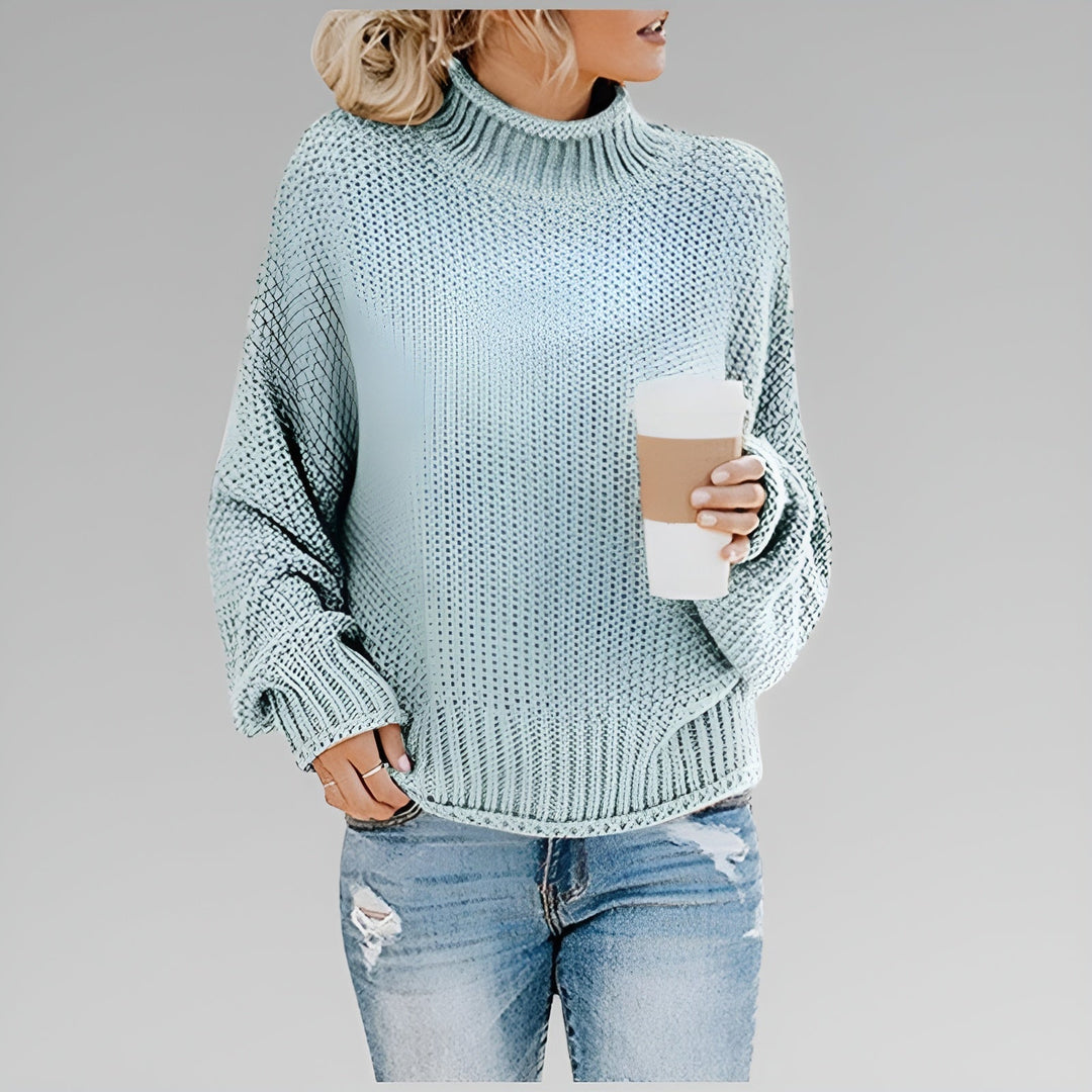 Wanda – Relaxed Mock Neck Knit Jumper