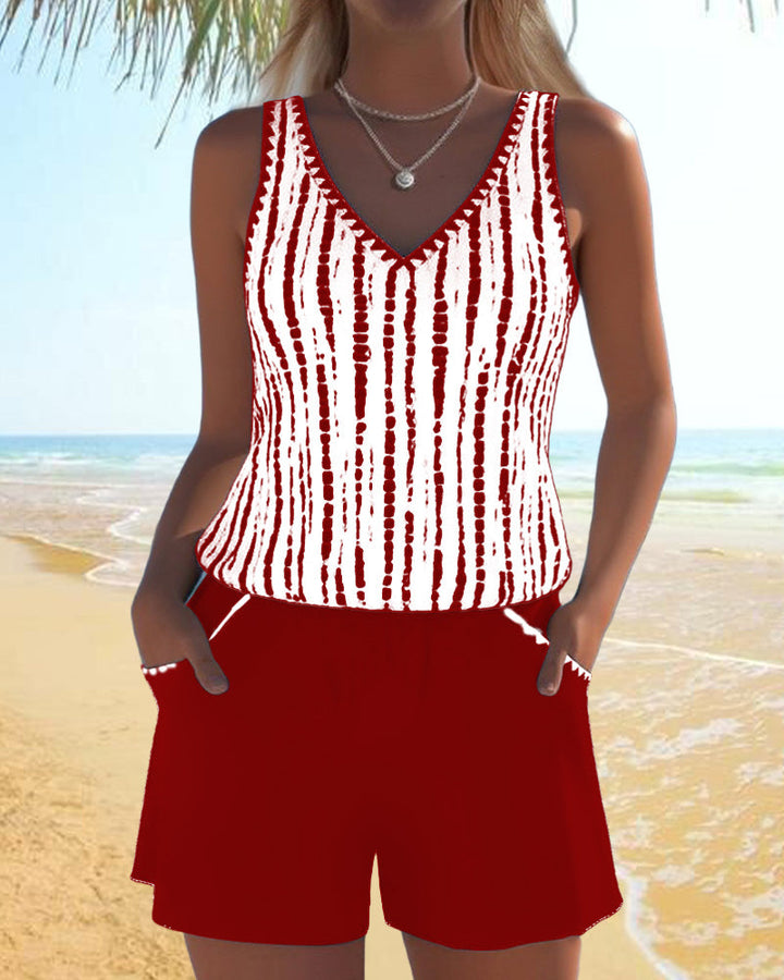 Deborah – Printed Tank Top and Shorts Set