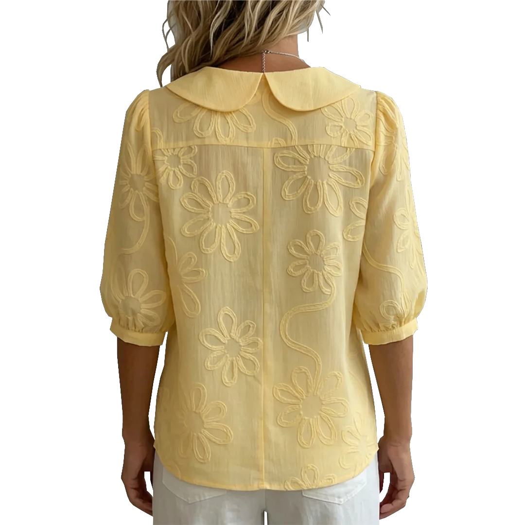 Victoria – Embroidered Floral Peter Pan Collar Blouse