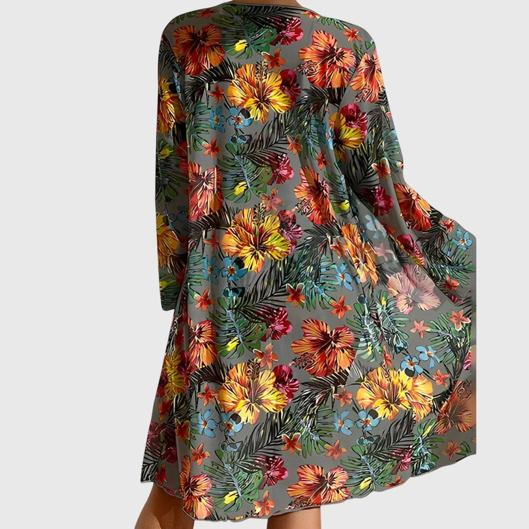 Rachel – Tropical Print Bikini and Cover-Up Set