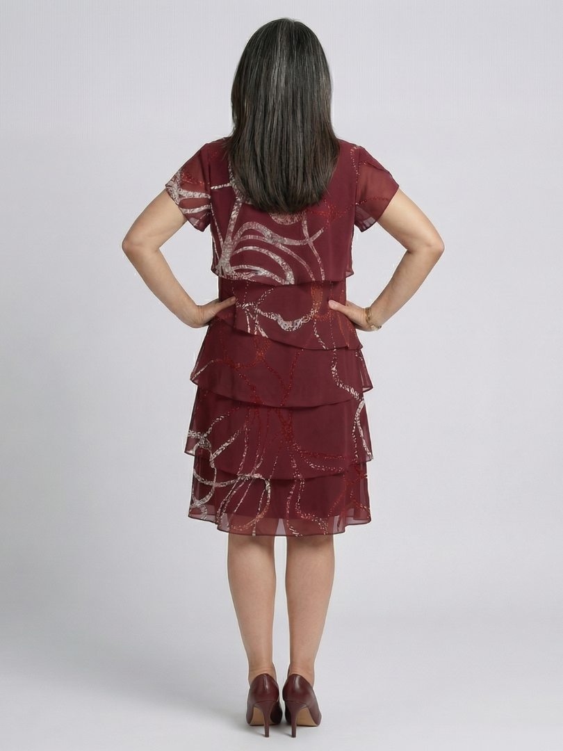 Bernadette | Composed Abstract Knee Length Dress