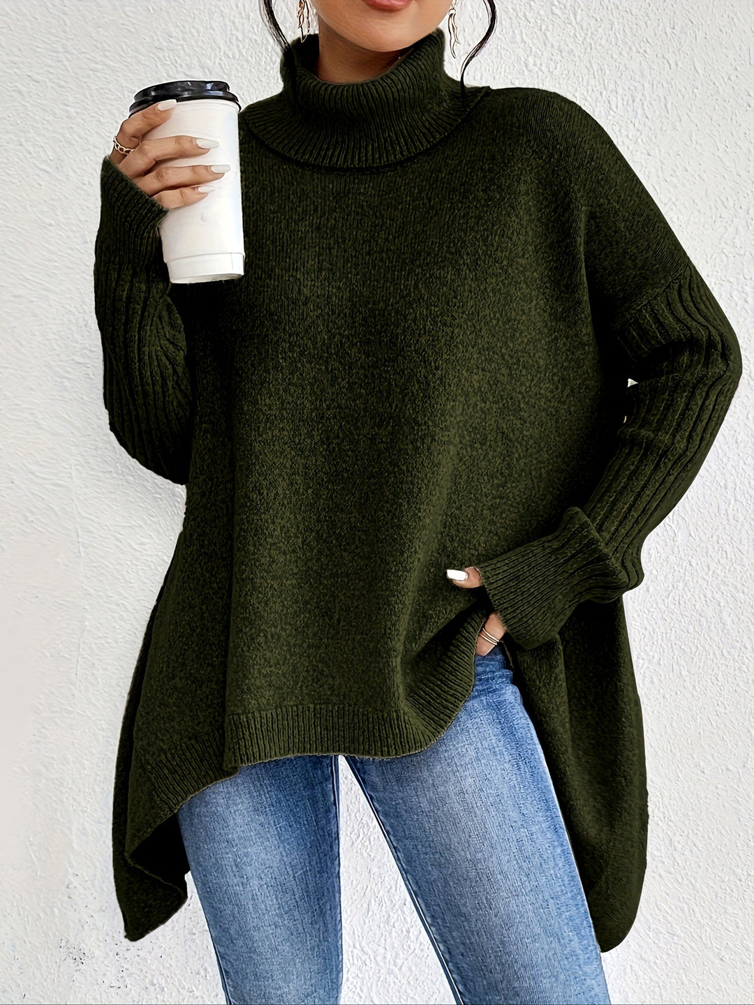 Karen – Oversized Turtleneck Knit Jumper
