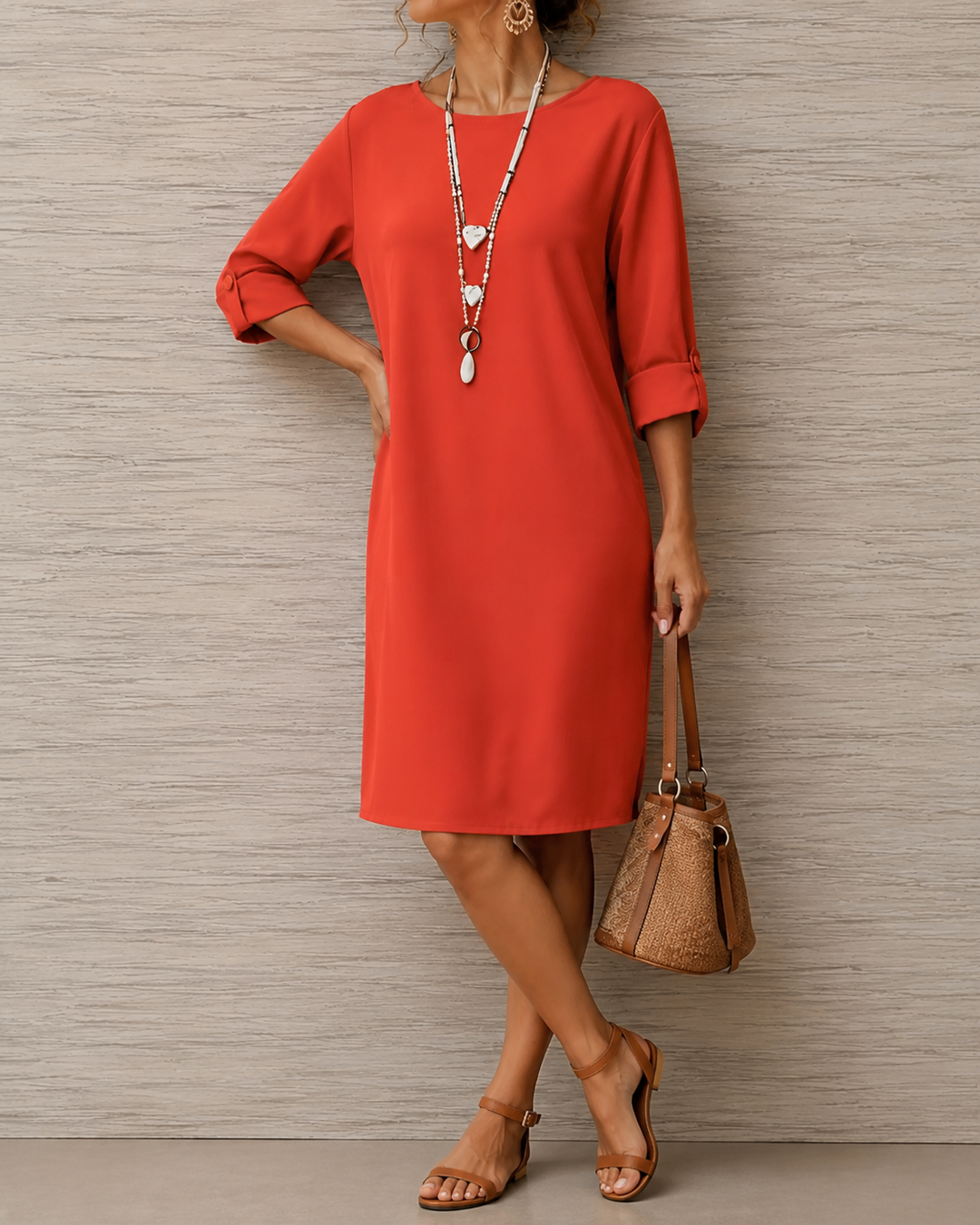 Debbie – Relaxed Midi Dress with Pockets