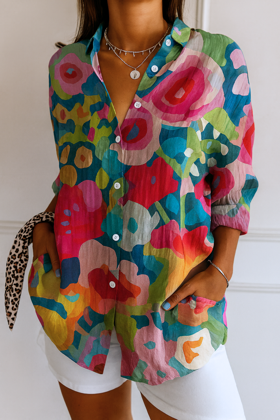 Tania – Artistic Floral Print Blouse