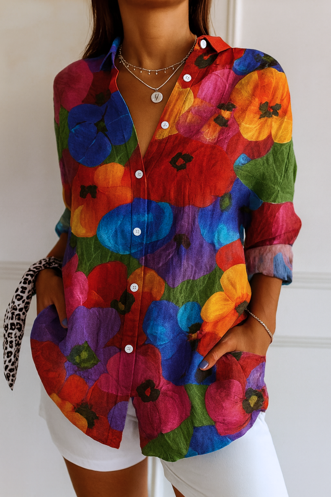 Tania – Artistic Floral Print Blouse