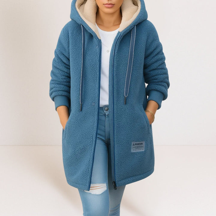 Jo-Anne – Longline Hooded Teddy Coat