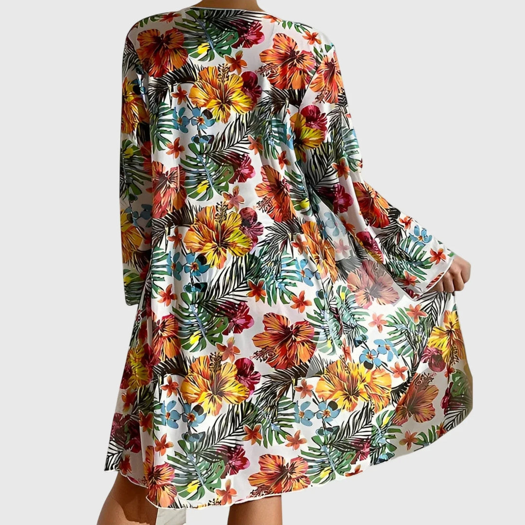 Rachel – Tropical Print Bikini and Cover-Up Set