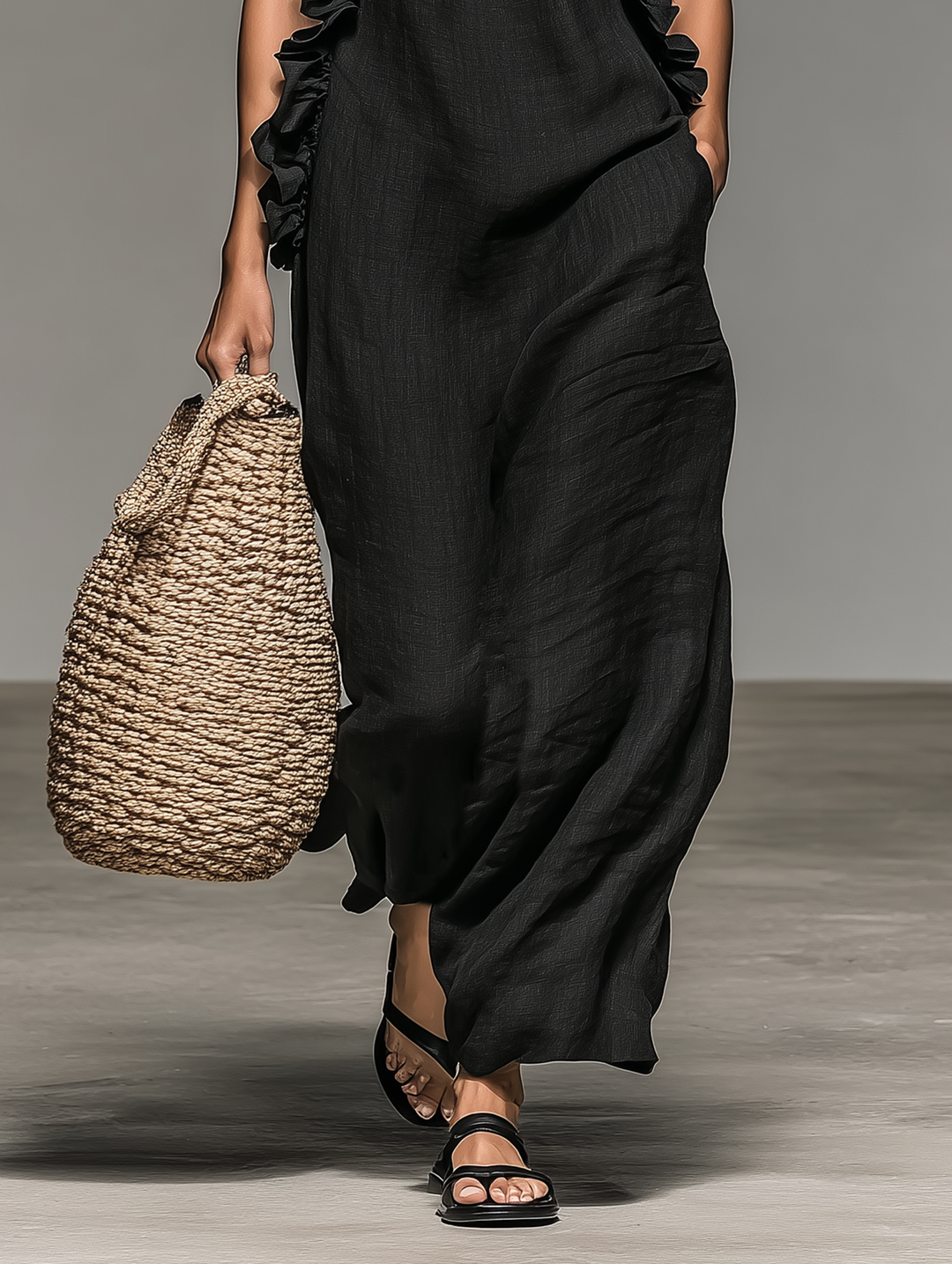 Pamela – Ruffled Halterneck Maxi Dress