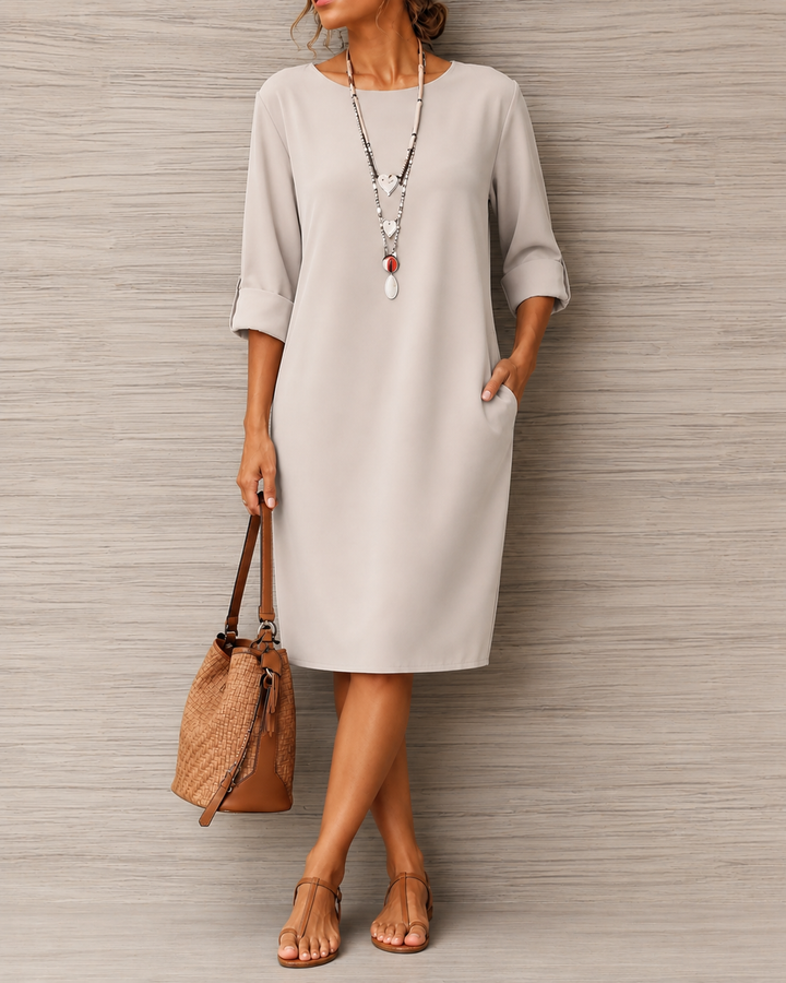 Debbie – Relaxed Midi Dress with Pockets