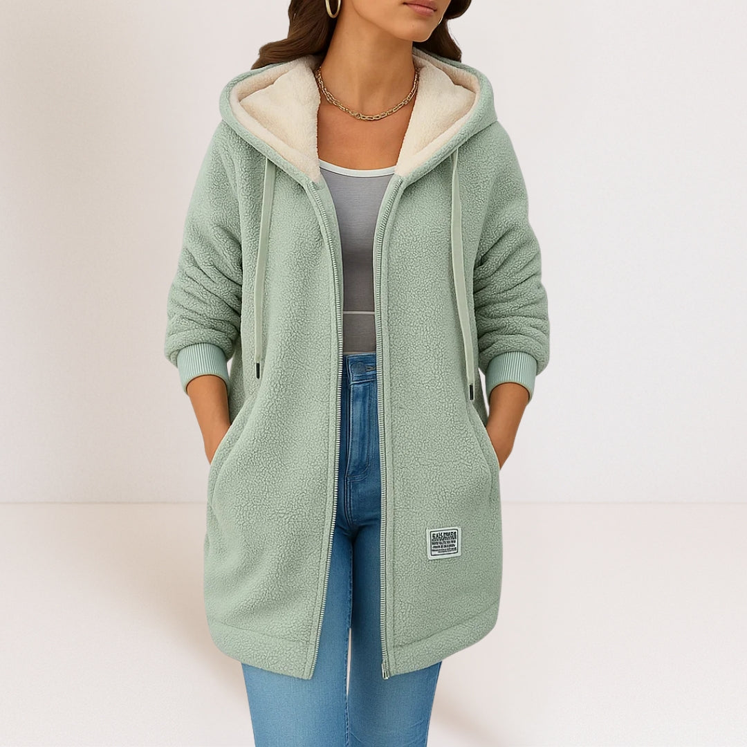 Jo-Anne – Longline Hooded Teddy Coat