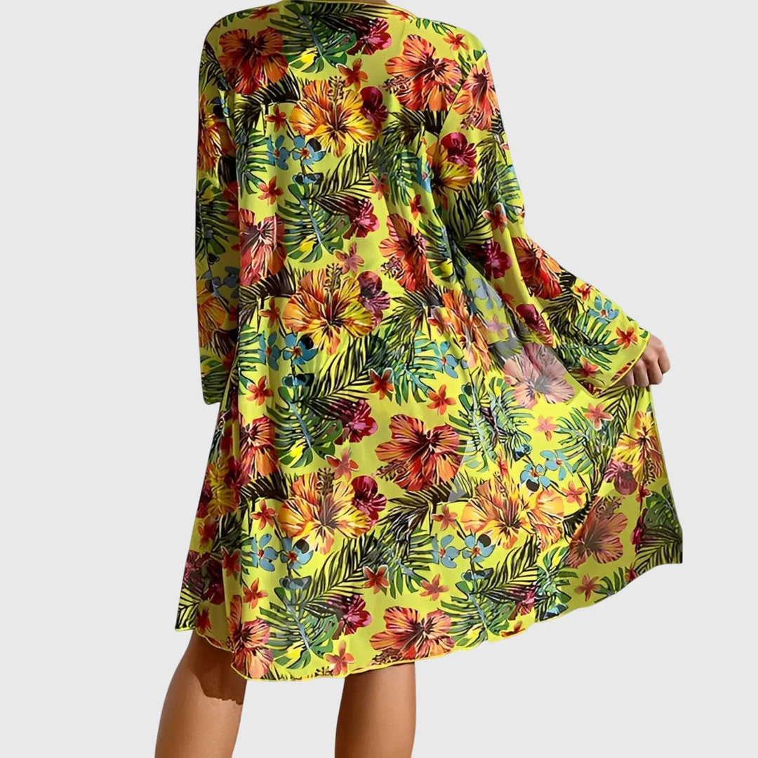 Rachel – Tropical Print Bikini and Cover-Up Set