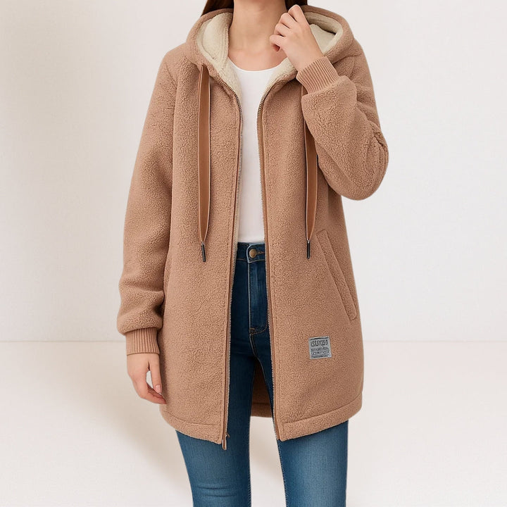 Jo-Anne – Longline Hooded Teddy Coat