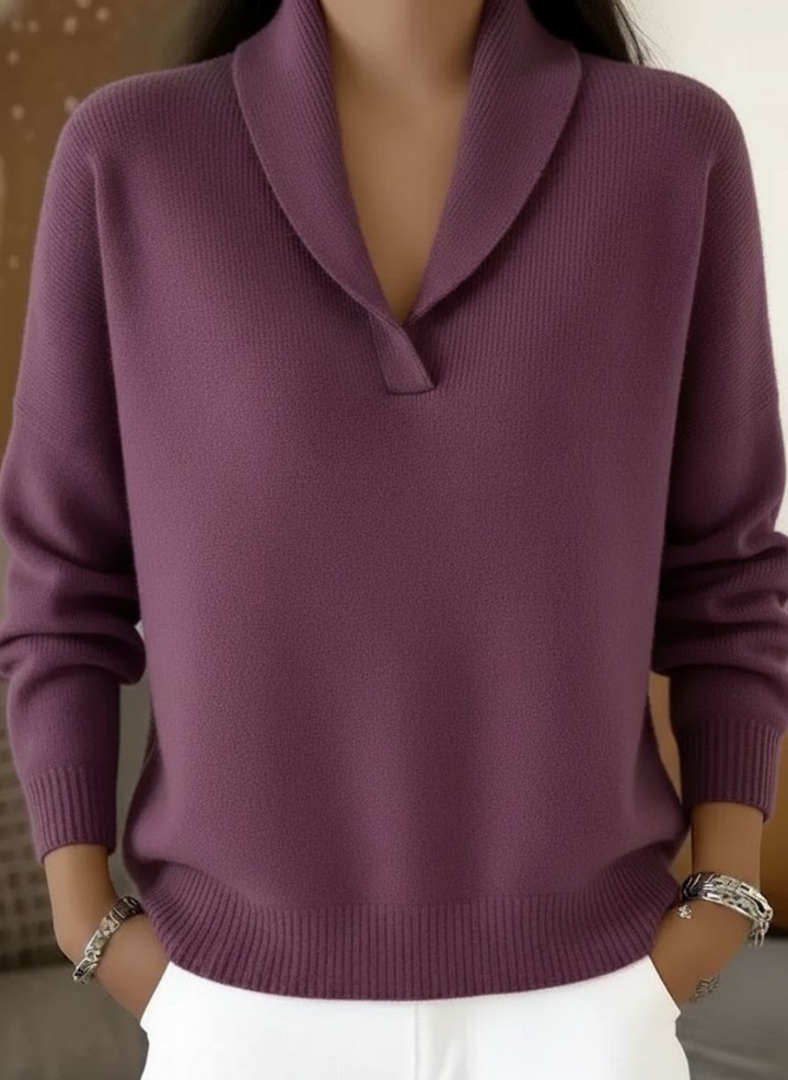 Heidi – Shawl Collar Knit Pullover